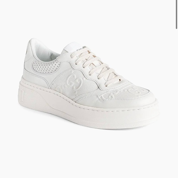 Gucci Shoes - Gucci GG Embossed Leather Sneakers